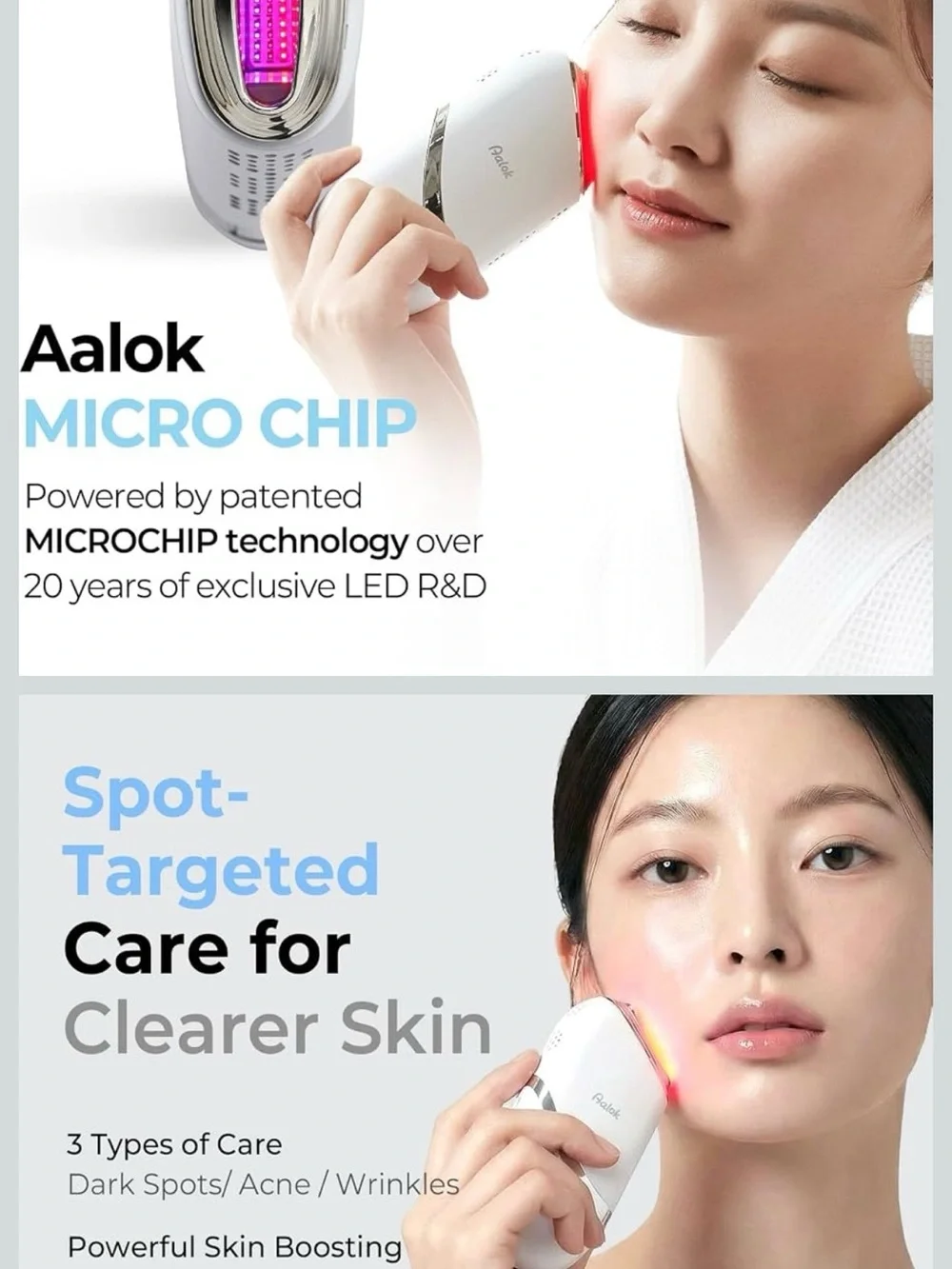 Aalok SNOWFIT PAAW-3000 3-in-1 LED Facial Skincare Device New